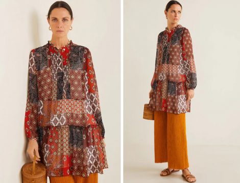 Mango Patchwork Desenli Tunik