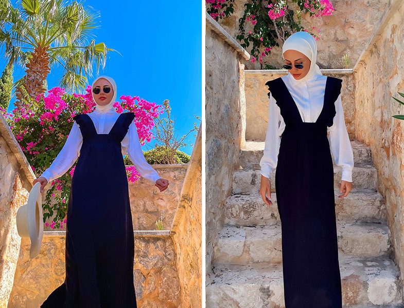 Trendyol Modest Siyah Jile Elbise